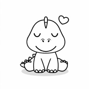 kleurplaat dino makkelijk