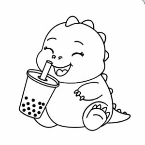 kleurplaat dino verjaardag