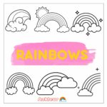 página para colorear arcoíris