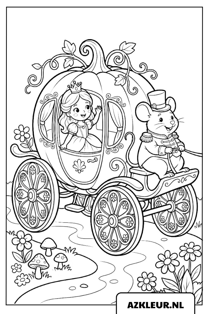 Prinses in de pompoenkoets kleurplaat.jpg