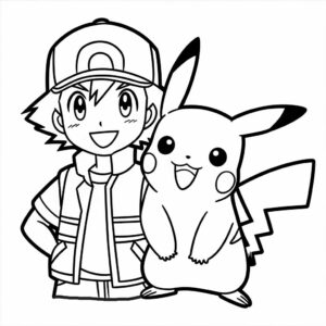 Pikachu para colorear: página para colorear adorable