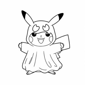 Página para colorear de Pikachu, el adorable Pokémon
