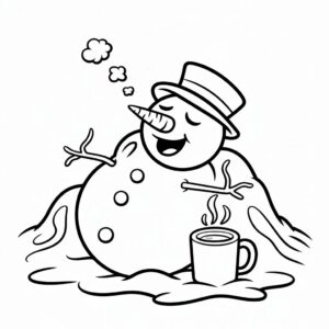 Pupazzo di neve a sorpresa da una scatola regalo da colorare