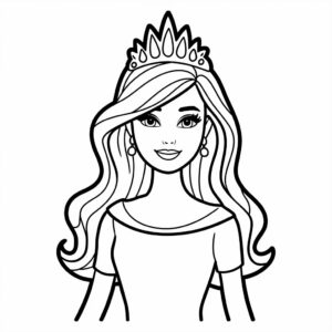 Barbie színező oldal nyomtatásához