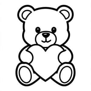 beer met hartje kleurplaten