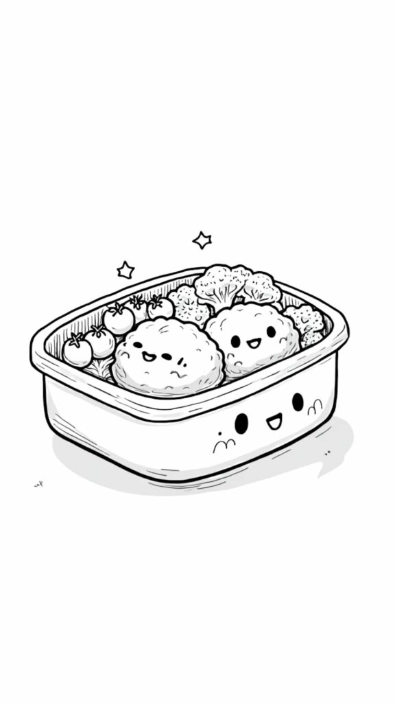 coloriage kawaii nouriture