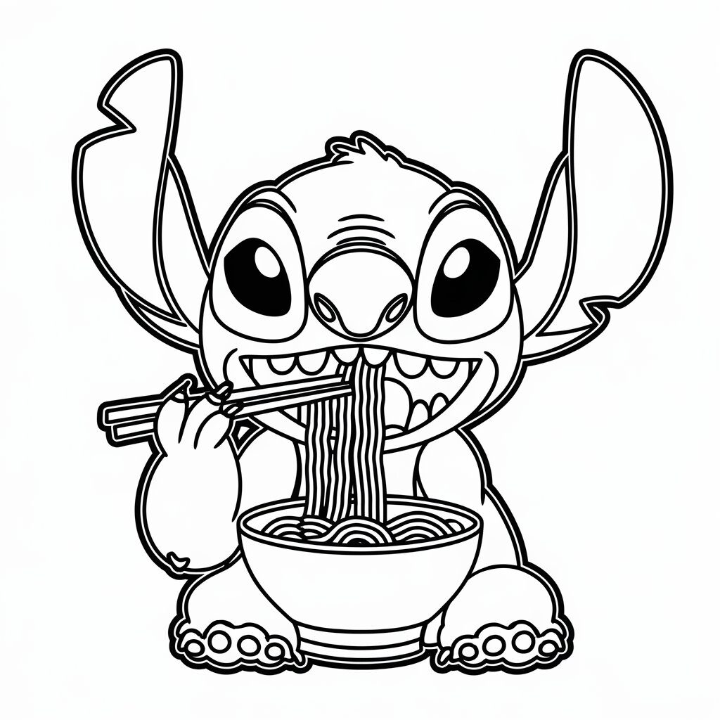 cute stitch en angel kleurplaat