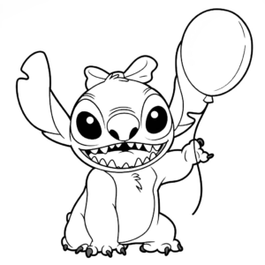 disney stitch kleurplaat schattig