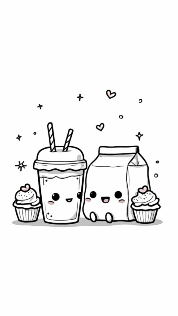 coloriage bubble tea kawaii
