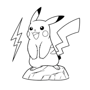 Lámina para colorear de Pikachu kawaii