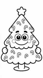 kerstboom kleurplaat grappig simpel