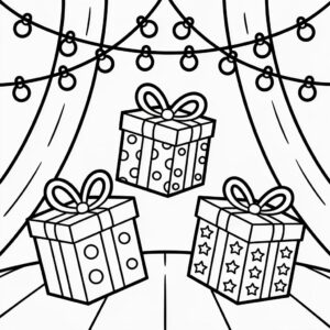 kerstcadeautjes kleurplaat gratis eenvoudig