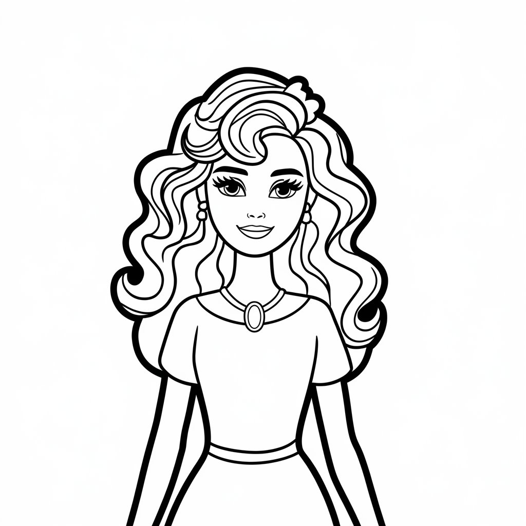 coloriage à imprimer barbie