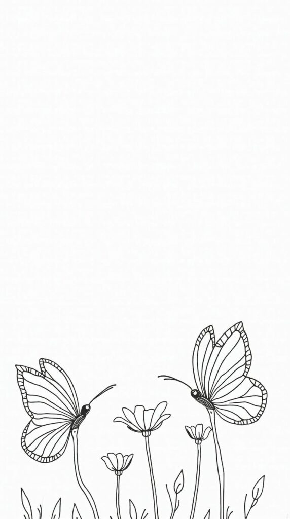 kleurplaat bloemen en vlinders