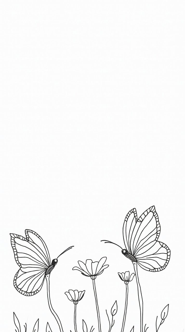 kleurplaat bloemen en vlinders