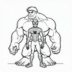kleurplaat hulk spiderman