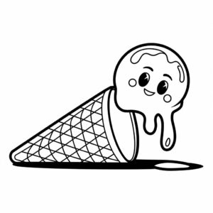 coloriage kawaii nourriture glace