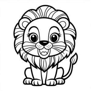 kleurplaat leeuwen