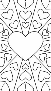 kleurplaat mandala hartjes