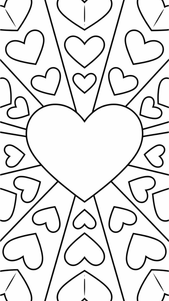 kleurplaat mandala hartjes