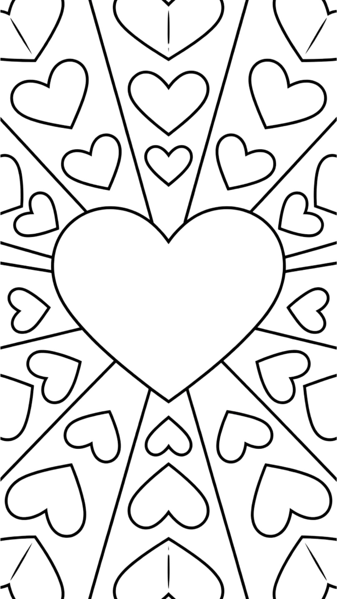 kleurplaat mandala hartjes