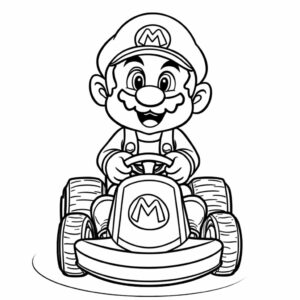 kleurplaat mario kart