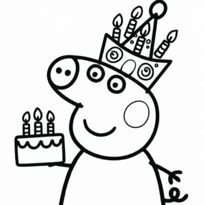 színező oldal peppa malac születésnapja