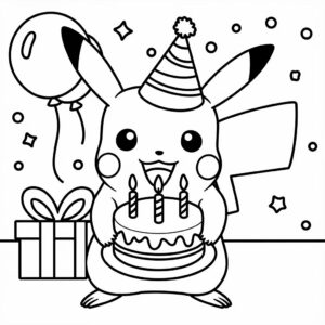 Lámina para colorear de Pikachu