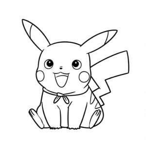 Hoja para colorear de Pikachu arcoíris