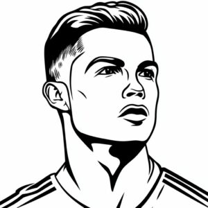 kleurplaat ronaldo tekenen makkelijk