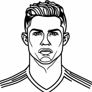 kleurplaat ronaldo voetbal