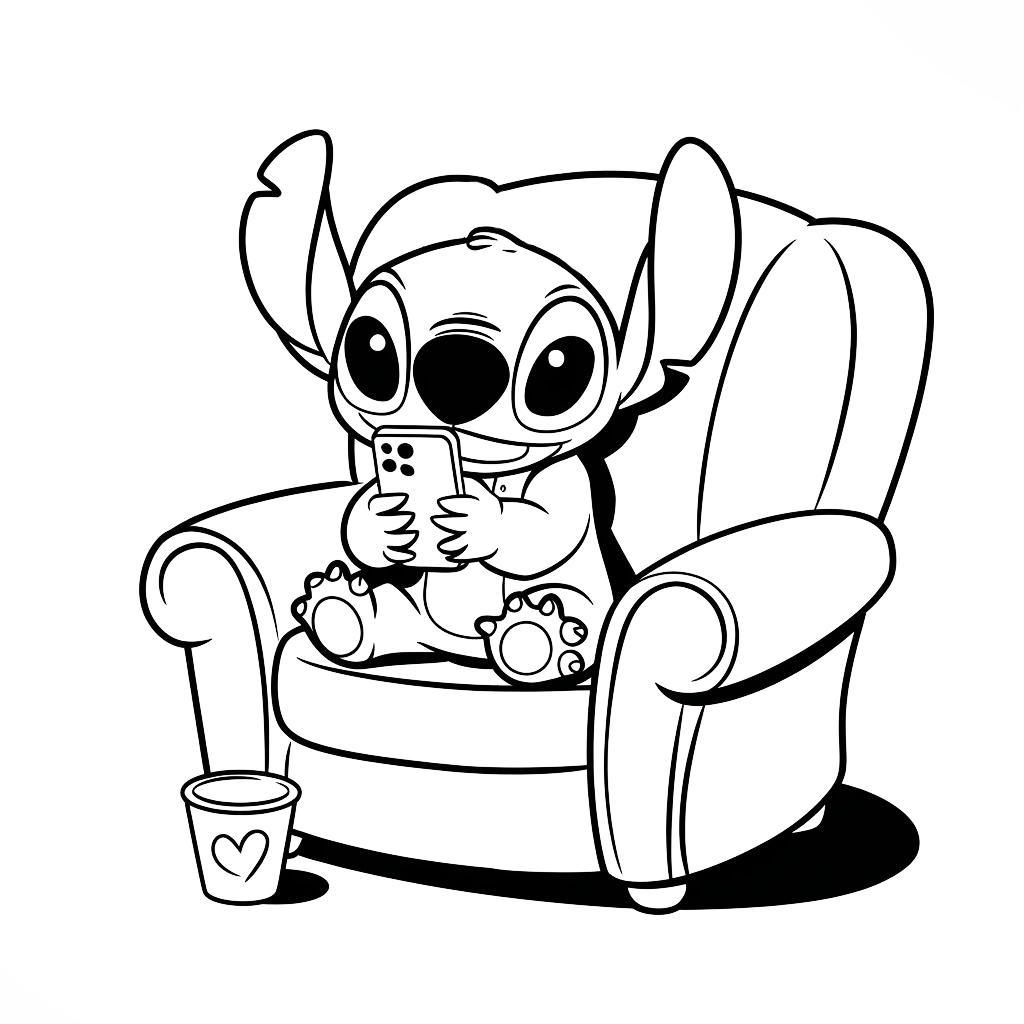 kleurplaat stitch en angel