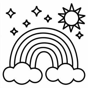 farvelitograf af en regnbue