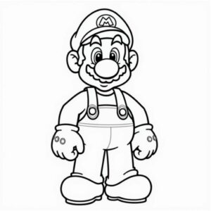 kleurplaat van mario