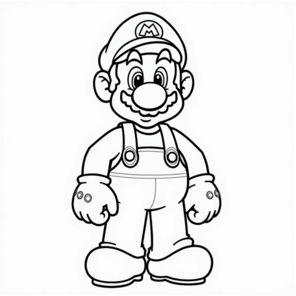 kleurplaat van mario
