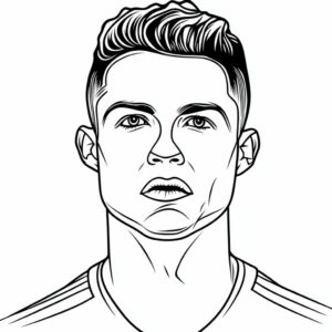 kleurplaat voetbal ronaldo