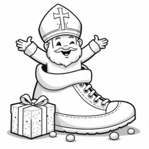 Sinterklaas-aiheinen värityssivu – lataa ilmainen värityskuva nyt ja tee juhlista hauskempia.