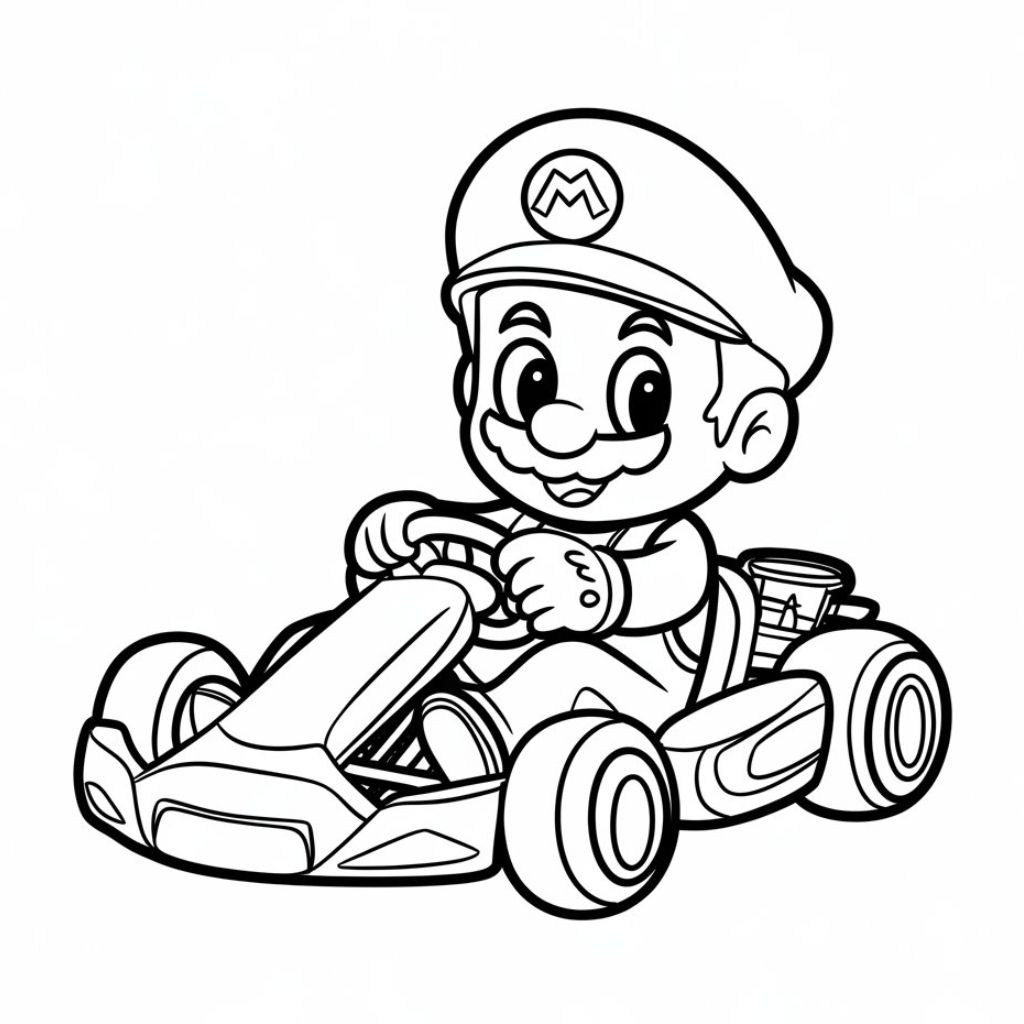 kleurplaten mario kart