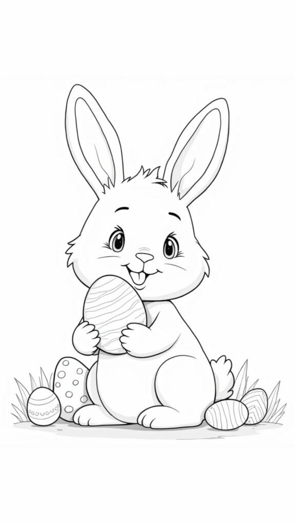 disegno coniglio di pasqua da colorare