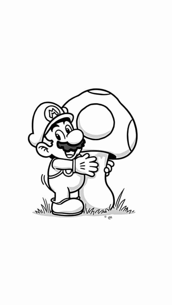mario bros kleurplaat