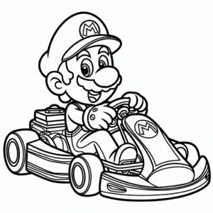 mario kart kleurplaat