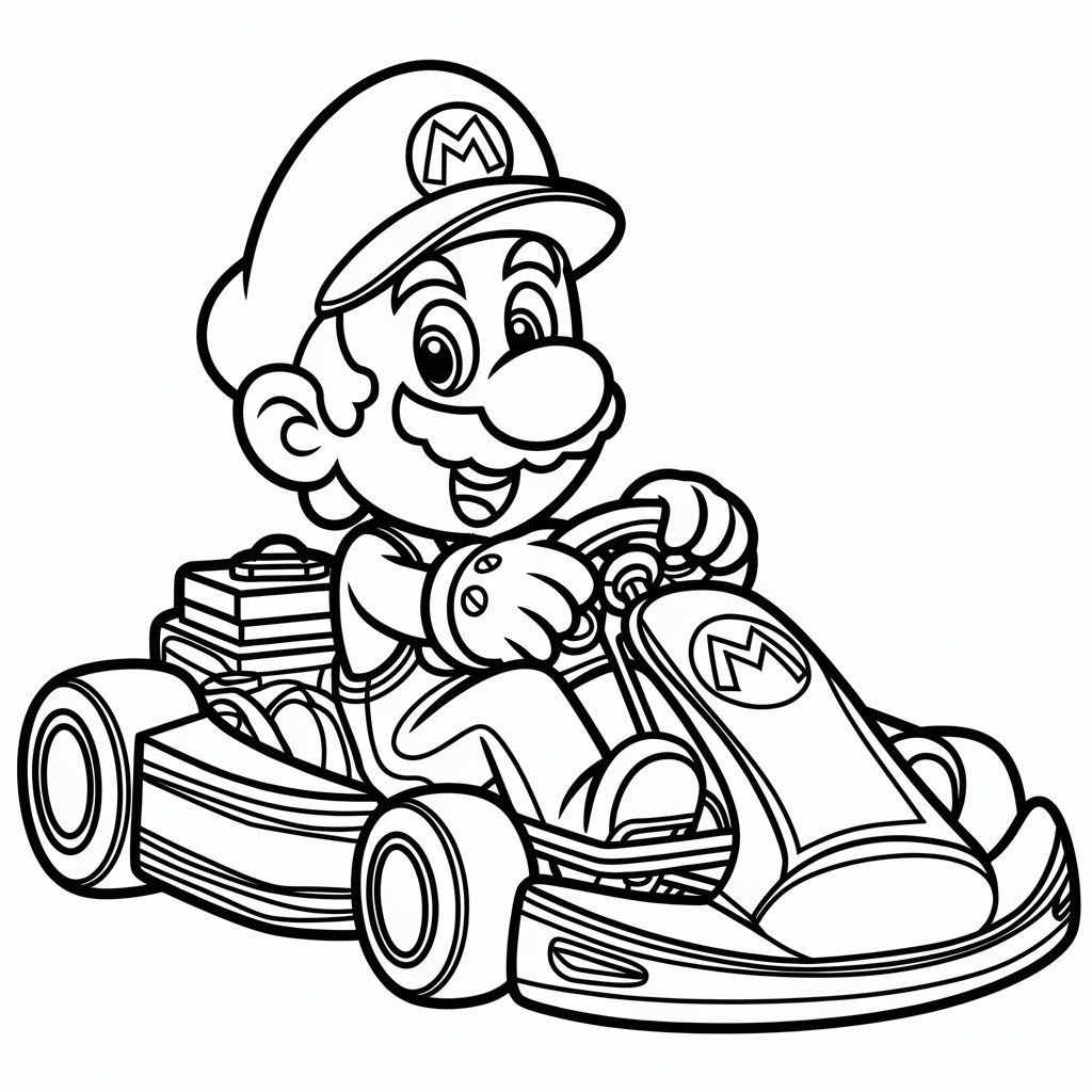 mario kart kleurplaat