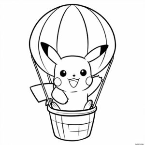 Pikachu kawaii: página para colorear