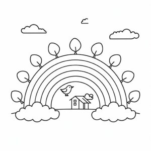 udskriv regnbue farvelægningsside