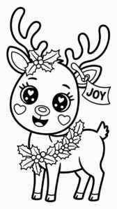 rendier joy kerst kleurplaat gratis