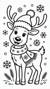 rendier sneeuw kleurplaat eenvoudig