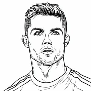 ronaldo kleurplaat makkelijk
