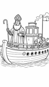 Sinterklaas värityssivu – vaikea taso. Lataa nyt haastava väritystehtävä!