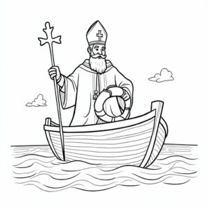 Sinterklaasin värityssivu – höyrylaiva