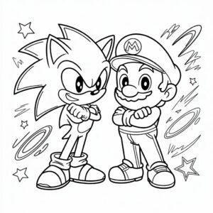 sonic en mario tekenen